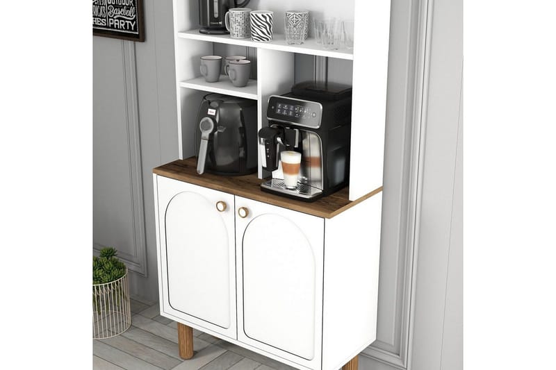 Kaffebarskåp Två Vit / Ek - Vit / Ek - Möbler - Matplats - Barmöbler - Bardisk