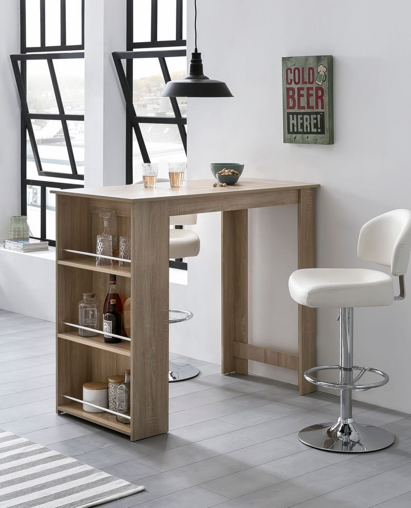 Norova Barbord 120 cm - Sonoma-ek/silver - Möbler - Matplats - Barmöbler - Barbord