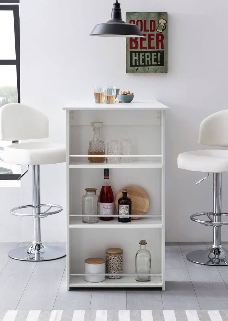 Norova Barbord 120 cm - Vit och silver - Möbler - Matplats - Barmöbler - Barbord