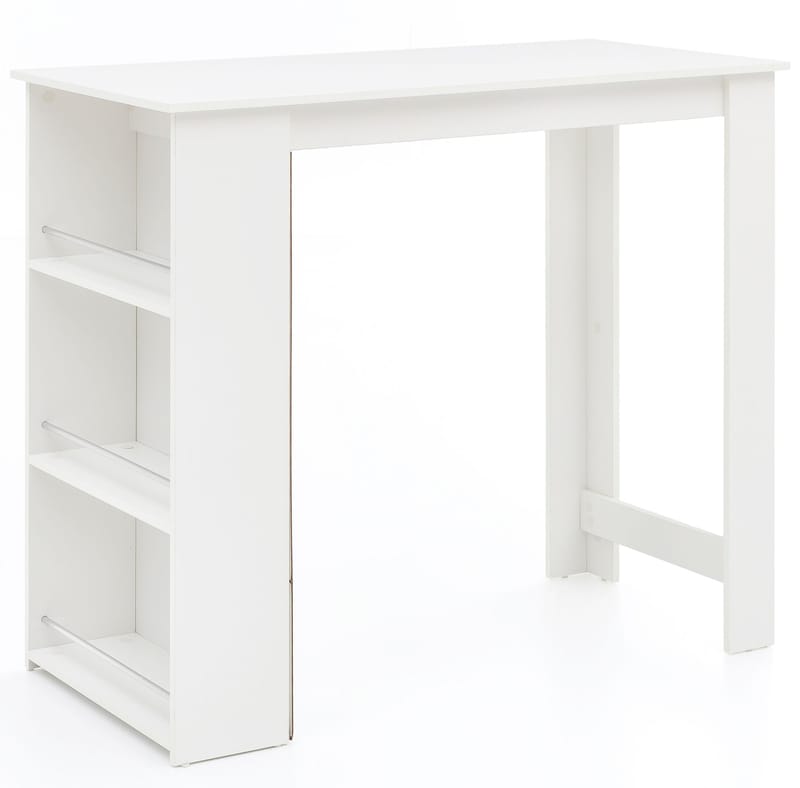 Norova Barbord 120 cm, Vit och silver