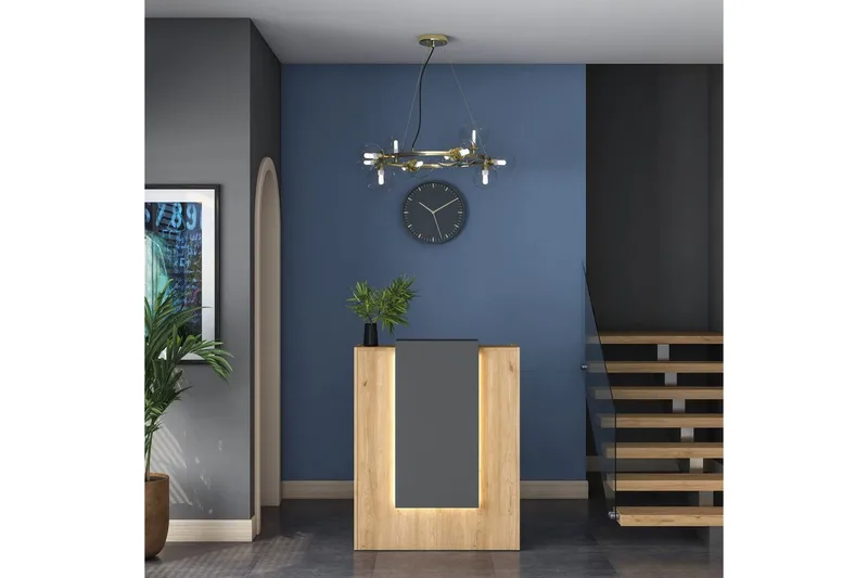 Receptionbord Valnöt / Antracit - Rödfärgat trä/Antracit - Möbler - Matplats - Barmöbler - Bardisk