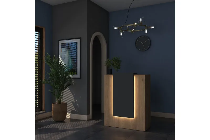 Receptionbord Valnöt / Antracit - Rödfärgat trä/Antracit - Möbler - Matplats - Barmöbler - Bardisk