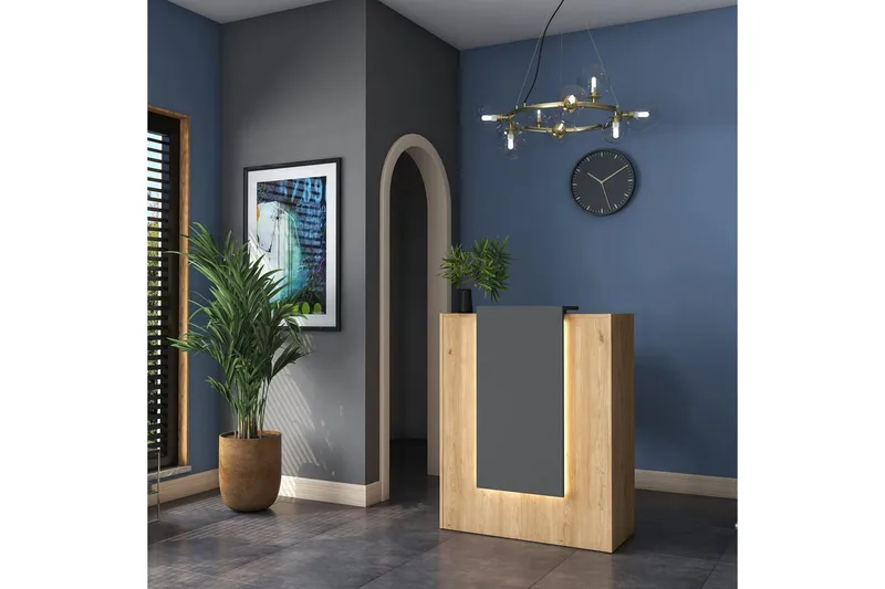 Receptionbord Valnöt / Antracit - Rödfärgat trä/Antracit - Möbler - Matplats - Barmöbler - Bardisk