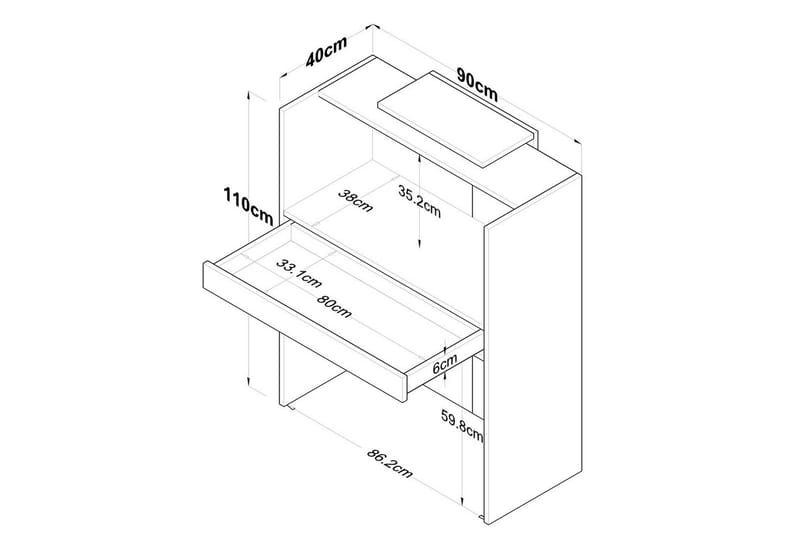 Receptionbord Valnöt / Antracit - Rödfärgat trä/Antracit - Möbler - Matplats - Barmöbler - Bardisk