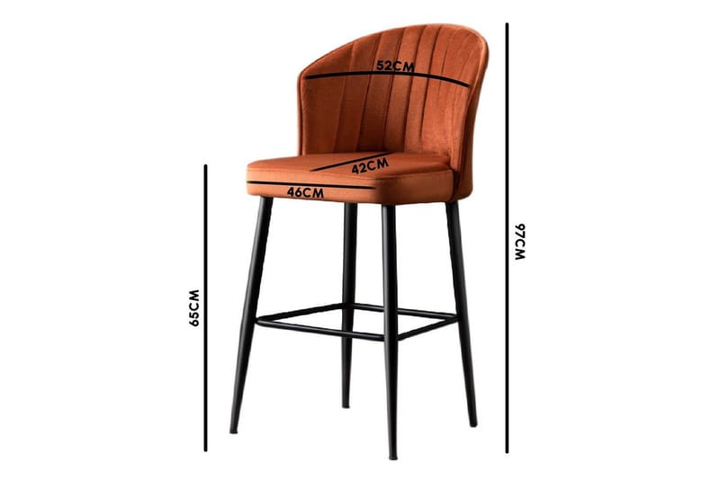 Rubi Bargrupp 52 cm - Röd/Svart - Möbler - Matplats - Barmöbler - Barstolar