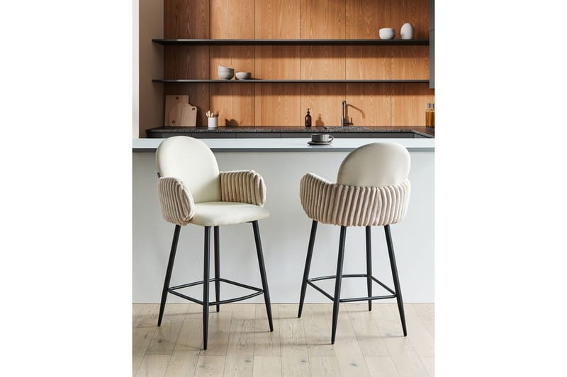 Set med 2 barstolar Amity - Ljusbeige, svart - Möbler - Matplats - Barmöbler - Barstolar