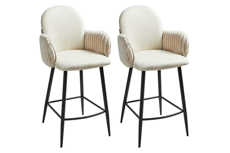 Set med 2 barstolar Amity, Ljusbeige, svart