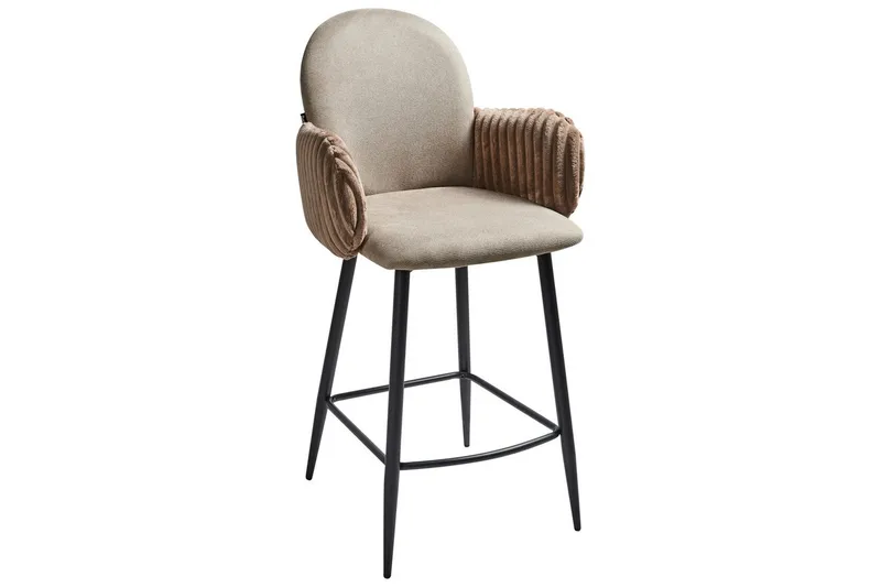 Set med 2 barstolar Amity - Taupe, svart, brun - Möbler - Matplats - Barmöbler - Barstolar