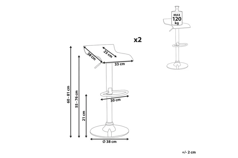 Svängbar stol Neum set om 2 - Möbler - Matplats - Barmöbler - Barstolar