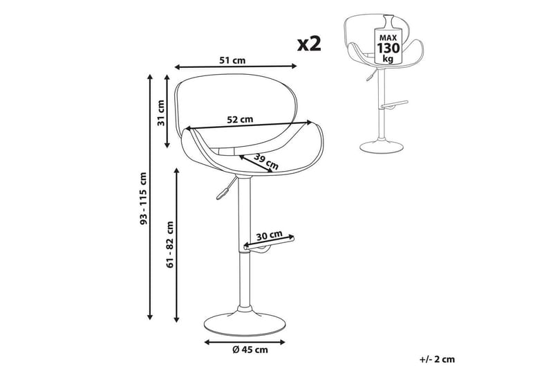 Svängbar stol Rotterdam II set om 2 - Möbler - Matplats - Barmöbler - Barstolar