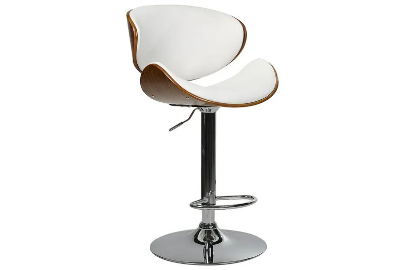 Svängbar stol Rotterdam set om 2 Vit-Mörkt Trä-Silver - Vit-Mörkt Trä-Silver - Möbler - Matplats - Barmöbler - Barstolar