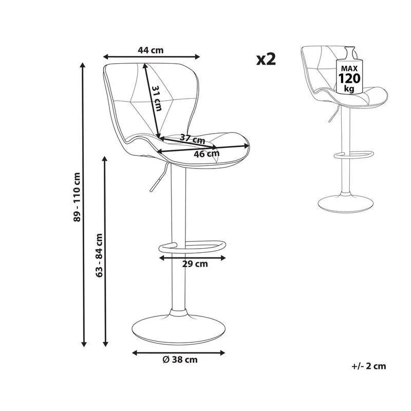 Svängbar pall Valetta 2-pack - Möbler - Matplats - Barmöbler - Barstolar
