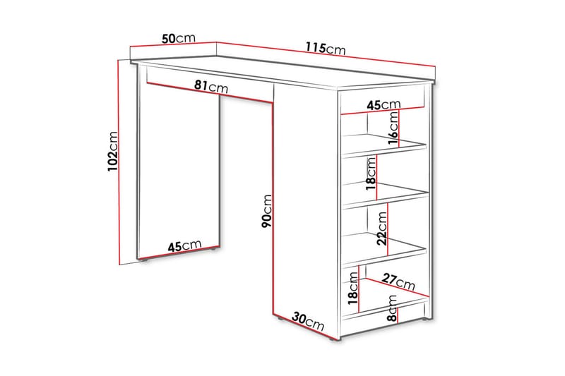 Torvik Barbord 50x115 cm - Beige - Möbler - Matplats - Barmöbler - Barbord