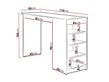 Torvik Matbord 50x102 cm - Valnöt - Möbler - Matplats - Barmöbler - Barbord