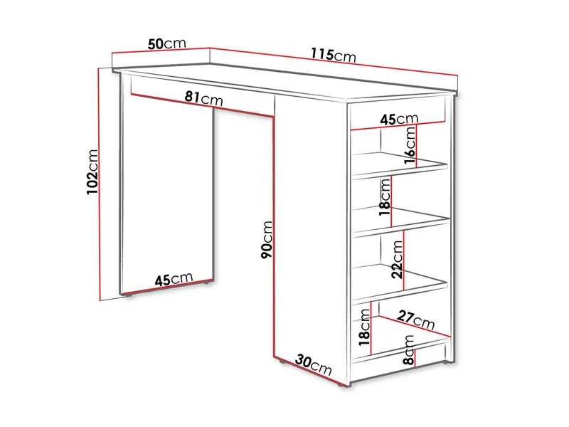 Torvik Matbord 50x102 cm - Valnöt - Möbler - Matplats - Barmöbler - Barbord