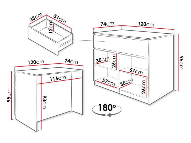 Valricon Köksö 120 cm - brun - Förvaring - Förvaringsmöbler - Köksö