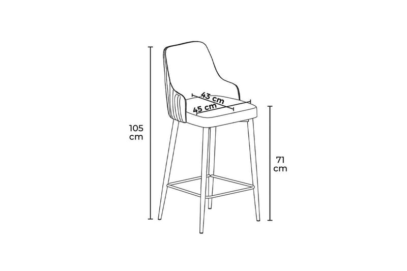Ydra Barstol 105 cm - Brun/Svart - Möbler - Matplats - Barmöbler - Barstolar
