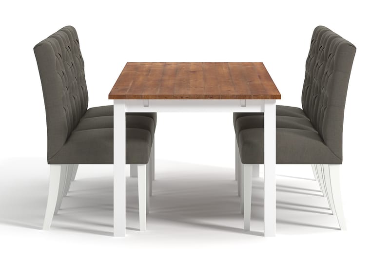 BARROW Förlängningsbart Bord 90 cm + 6 JENNY Stolar Mörkgrå/ - Matgrupp & matbord med stolar