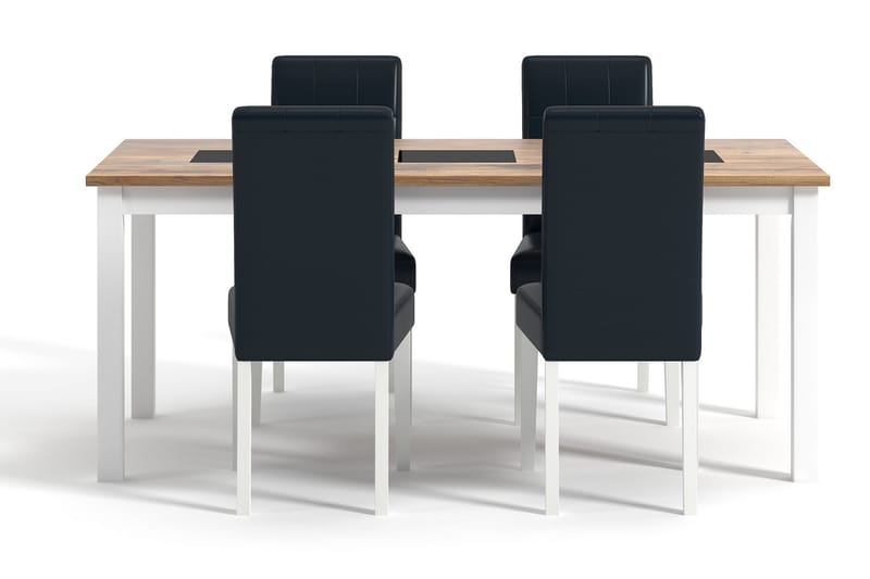 BARROW Förlängningsbart Matbord 90 cm med 4st STILO Matstol - Matgrupp & matbord med stolar