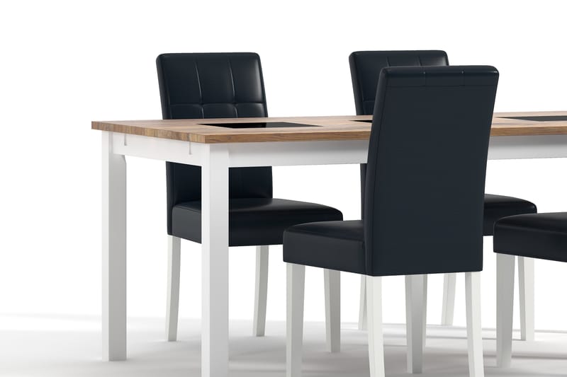 BARROW Förlängningsbart Matbord 90 cm med 4st STILO Matstol - Matgrupp & matbord med stolar