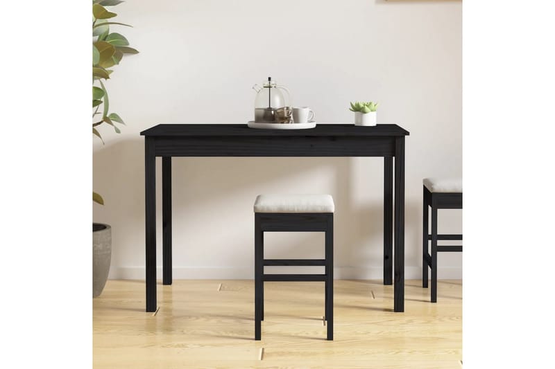 beBasic Matbord svart 110x55x75 cm massivt furuträ - Bord - Matbord & köksbord