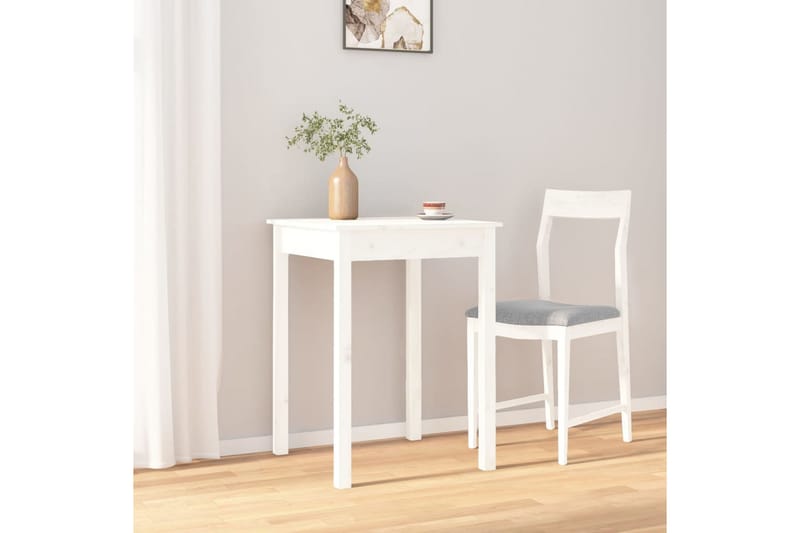 beBasic Matbord vit 55x55x75 cm massivt furuträ - Möbler - Matplats - Matbord & köksbord