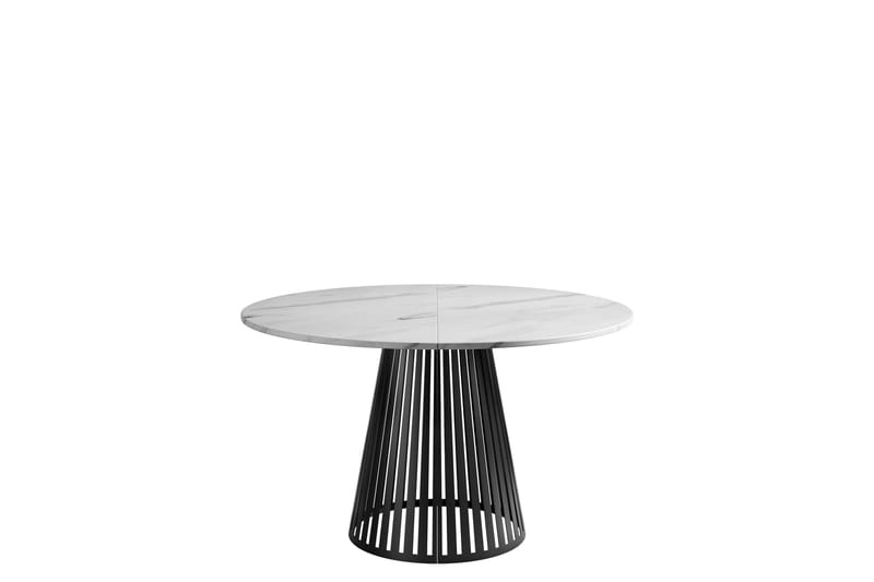 Beylen Litet Runt Matbord 100 cm med Marmorutseende - Vit / Svart - Möbler - Matplats - Matbord & köksbord