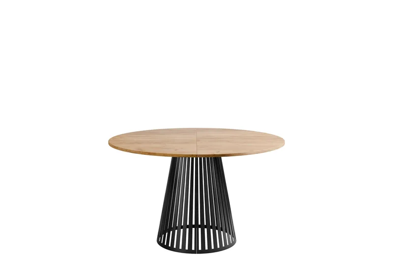 Beylen Litet Runt Matbord 100 cm med Trä- och Ekutseende - Brun / Svart - Möbler - Matplats - Matbord & köksbord