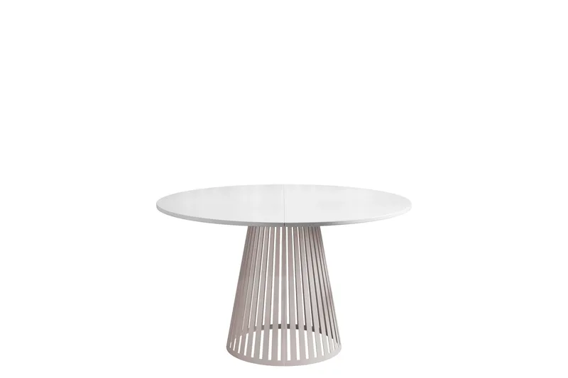 Beylen Litet Runt Matbord 100 cm med Träutseende - Vit / Beige - Möbler - Matplats - Matbord & köksbord