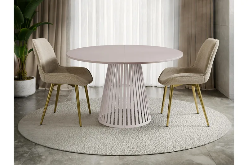 Beylen Matbord 100 cm Rund - Beige - Möbler - Matplats - Matbord & köksbord