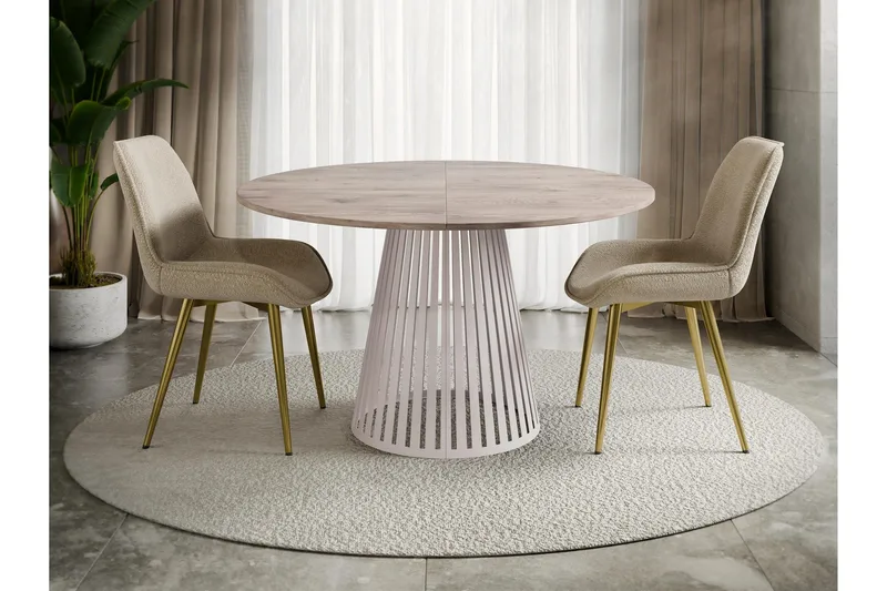 Beylen Matbord 100 cm Rund - Brun/Beige - Möbler - Matplats - Matbord & köksbord