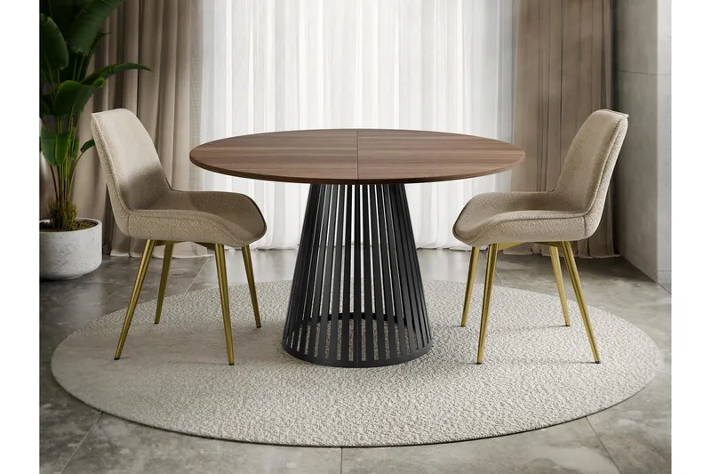 Beylen Matbord 100 cm Rund - Brun/Svart - Möbler - Matplats - Matbord & köksbord