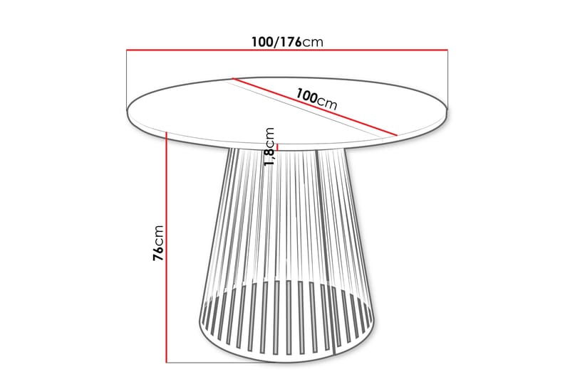 Beylen Matbord 100 cm Rund - Brun/Svart - Möbler - Matplats - Matbord & köksbord