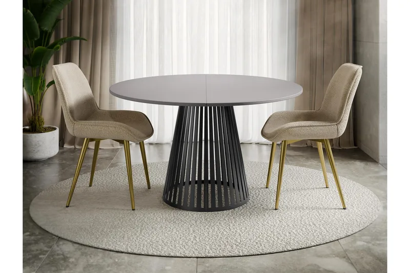 Beylen Matbord 100 cm Rund - Grå/Svart - Möbler - Matplats - Matbord & köksbord