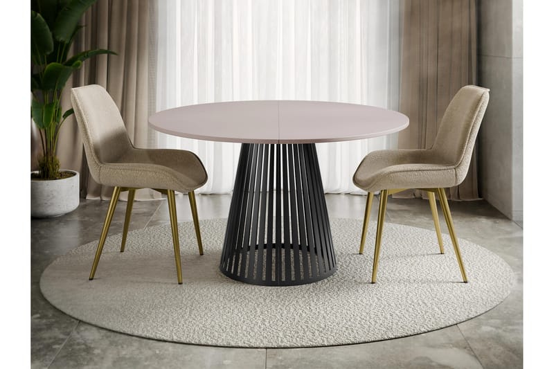 Beylen Matbord 120 cm Rund - Beige/Svart - Möbler - Matplats - Matbord & köksbord