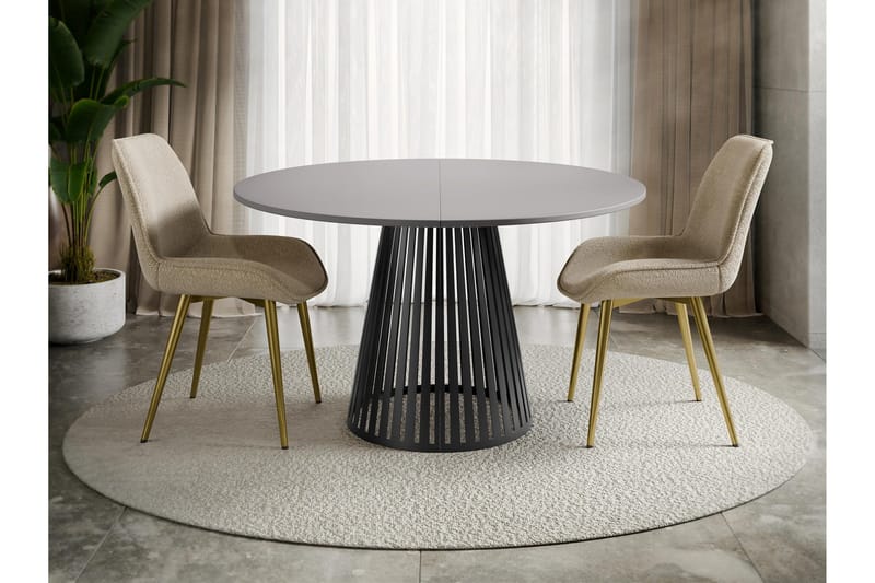 Beylen Matbord 120 cm Rund - Grå/Svart - Möbler - Matplats - Matbord & köksbord