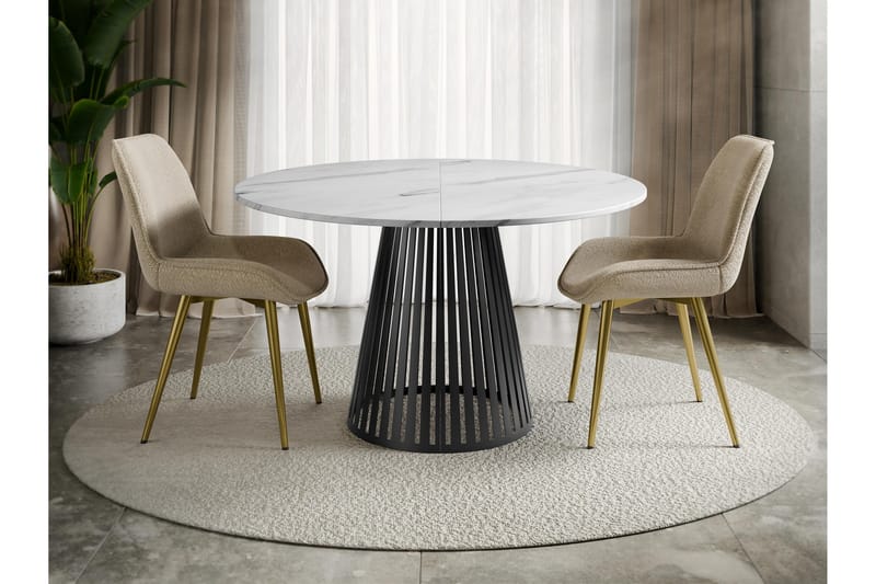 Beylen Matbord 120 cm Rund - Vit/Svart - Möbler - Matplats - Matbord & köksbord