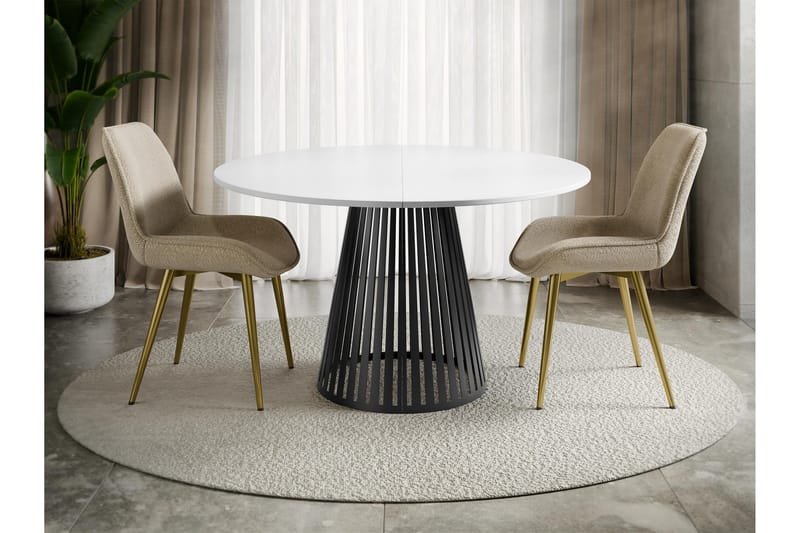 Beylen Matbord 120 cm Rund - Vit/Svart - Möbler - Matplats - Matbord & köksbord