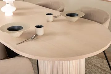 Biana Matgrupp 200 cm Oval inkl 4 Berita Stolar - Beige/Svart - Möbler - Matplats - Matgrupp & matbord med stolar