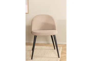 Biana Matgrupp 200 cm Oval inkl 4 Velvets Stolar - Beige/Svart - Möbler - Matplats - Matgrupp & matbord med stolar