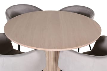 Bianca Matbord 110 cm Runt med 4 Berit Karmstol med Armstöd - Möbler - Matplats - Matgrupp & matbord med stolar