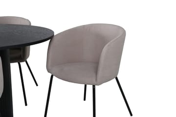 Bianca Matbord 110 cm Runt med 4 Berit Karmstol med Armstöd - Möbler - Matplats - Matgrupp & matbord med stolar