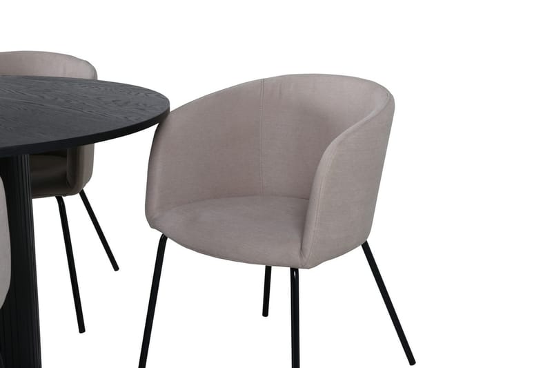 Bianca Matbord 110 cm Runt med 4 Berit Karmstol med Armstöd - Möbler - Matplats - Matgrupp & matbord med stolar