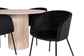 Bianca Matbord 110 cm Runt med 4 Berit Karmstol med Armstöd - Möbler - Matplats - Matgrupp & matbord med stolar