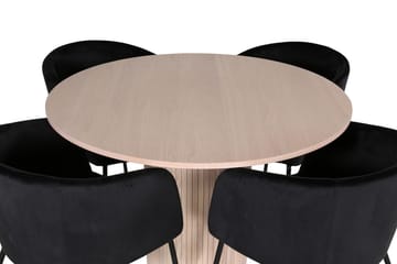 Bianca Matbord 110 cm Runt med 4 Berit Karmstol med Armstöd - Möbler - Matplats - Matgrupp & matbord med stolar