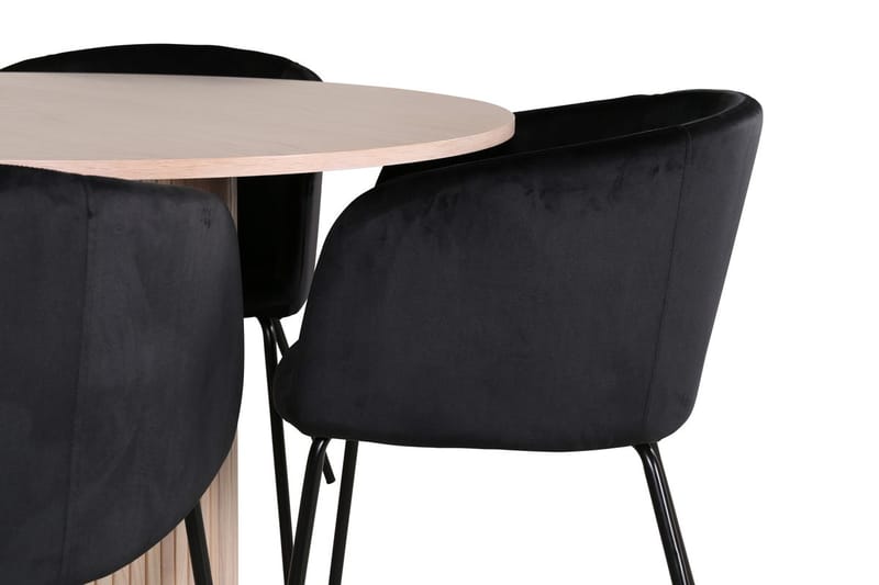 Bianca Matbord 110 cm Runt med 4 Berit Karmstol med Armstöd - Möbler - Matplats - Matgrupp & matbord med stolar
