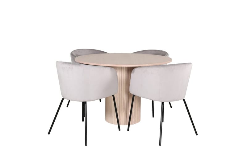 Bianca Matbord 110 cm Runt med 4 Berit Karmstol med Armstöd - Möbler - Matplats - Matgrupp & matbord med stolar