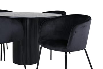 Bianca Matbord 110 cm Runt med 4 Berit Karmstol med Armstöd - Möbler - Matplats - Matgrupp & matbord med stolar
