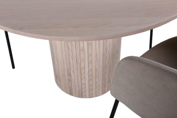 Bianca Matbord 110 cm Runt med 4 Berit Karmstol med Armstöd - Möbler - Matplats - Matgrupp & matbord med stolar