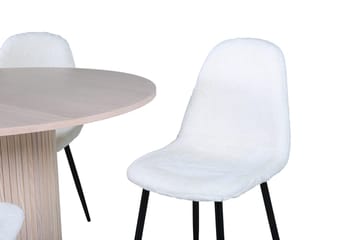 Bianca Matbord 110 cm Runt med 4 Polar Matstol - Möbler - Matplats - Matgrupp & matbord med stolar